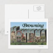 Browning, Montana - Große Briefmarkenszenen Postkarte (Vorne/Hinten)