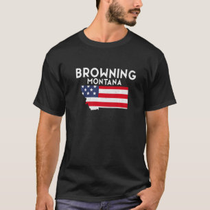 Browning Montana USA Staat Amerika Reisen Montanan T-Shirt