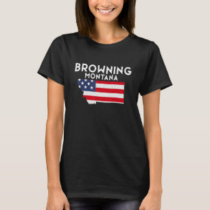 Browning Montana USA Staat Amerika Reisen Montanan T-Shirt
