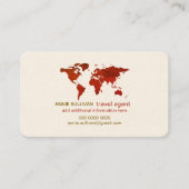 Browning World Map Travel Agent Cream Paper Visitenkarte (Vorderseite)