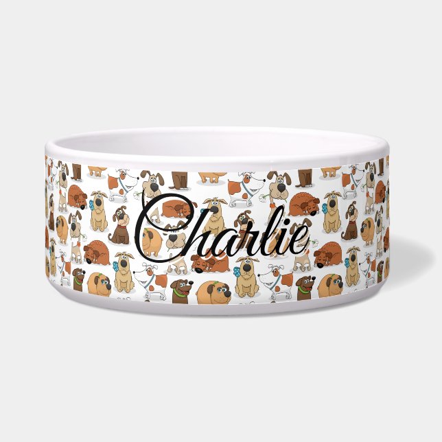 Brownish Cartoon Dog Bowl Napf (Vorderseite)