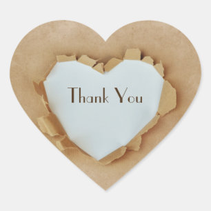 Brownpapiertaschen-rustikales Herz-Hochzeits-Party Herz-Aufkleber