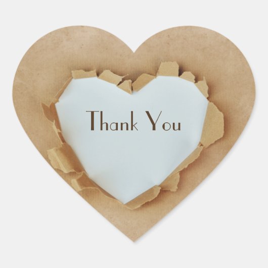 Brownpapiertaschen-rustikales Herz-Hochzeits-Party Herz-Aufkleber (Vorderseite)