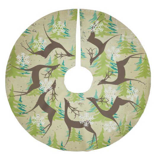 Brownrotwild-und Polyester Weihnachtsbaumdecke (Vorderseite)