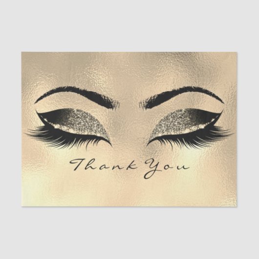 Browns Gold Sepia Glitzer Danke Eyes Lashes Seidenpapier (Vorderseite)