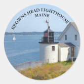 Browns Head Lighthouse Maine Große Stickers (Vorderseite)