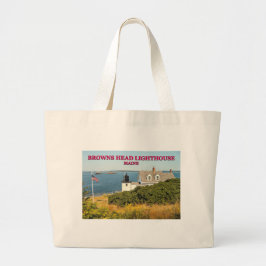Browns Head Lighthouse, Maine Jumbo Tote Bag Stoffbeutel