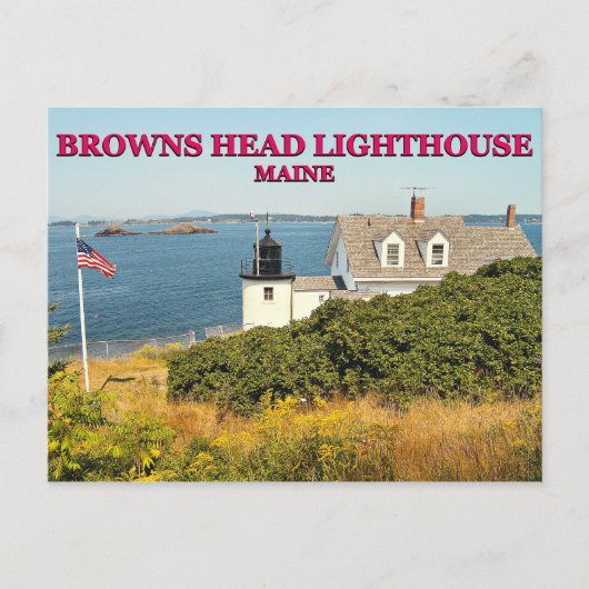 Browns Head Lighthouse, Maine Postcard Postkarte (Vorderseite)