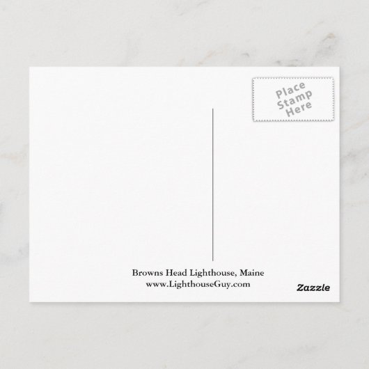 Browns Head Lighthouse, Maine Postcard Postkarte (Rückseite)