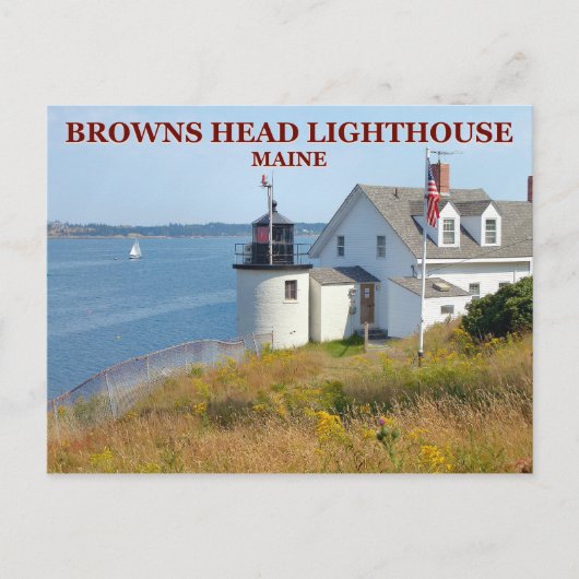 Browns Head Lighthouse, Maine Postcard Postkarte (Vorderseite)