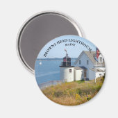 Browns Head Lighthouse, Maine Round Magnet (Vorderseite/Rückseite)