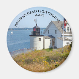 Browns Head Lighthouse, Maine Round Magnet