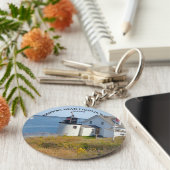 Browns Head Lighthouse, Maine Round Schlüsselanhän Schlüsselanhänger (Seite)