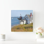 Browns Head Lighthouse, Maine Wall Clock Quadratische Wanduhr (Zuhause)
