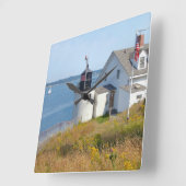 Browns Head Lighthouse, Maine Wall Clock Quadratische Wanduhr (Winkel)