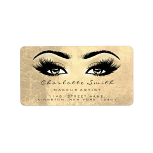 Browns Imitate Gold Makeup Lashes Bridal Beauty RV Adressaufkleber
