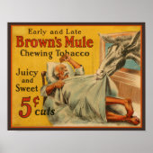 Brown's Mule Chewing Tobacco Advertisement Poster (Vorne)
