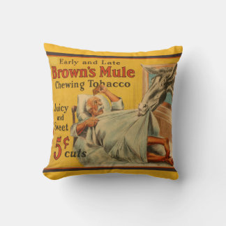 Brown's Mule Chewing Tobacco Rustikale Dekoration Kissen
