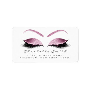 Browns Pink Makeup Lash Rücksendeadressen-Aufklebe Adressaufkleber