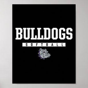 Brownsburg Bulldogs Logo Softball Hs  Poster