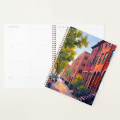 Brownstone City Street | Boston Brick Watercolor  Planer (Anzeige)