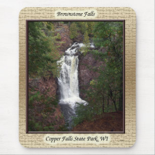 Brownstone Falls gerahmt Mousepad