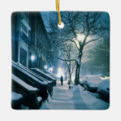 Brownstones bedeckt im Schnee Keramikornament (Vorderseite)