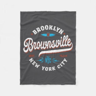 Brownsville Brooklyn New York Retro Vintage Grafik Fleecedecke