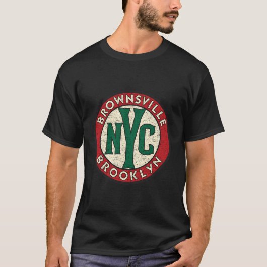Brownsville Brooklyn Vintag Road Sign erschüttert T-Shirt (Vorderseite)