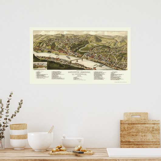 Brownsville, PA Panoramic Map - 1883 Poster (Küche)