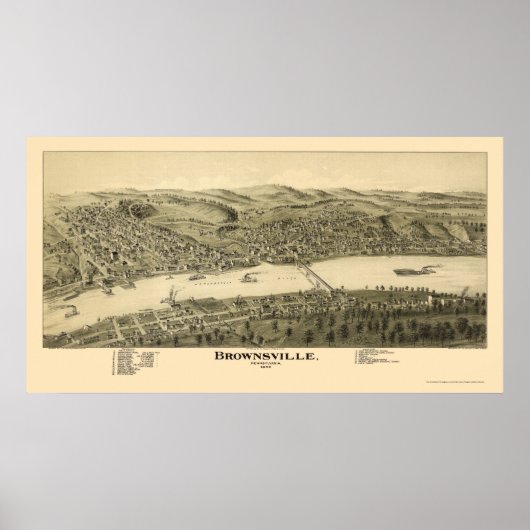 Brownsville, PA Panoramic Map - 1902 Poster (Vorne)