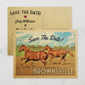 Brownsville Texas Save the Date Pferde Ankündigungspostkarte (Vorne/Hinten)