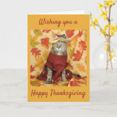 Browntabby Erntedankkarte Karte (Gelbe Blume)