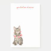 Browntabby-tragende Blumen-Halskette Post-it Klebezettel (Vorderseite)