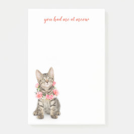 Browntabby-tragende Blumen-Halskette Post-it Klebezettel