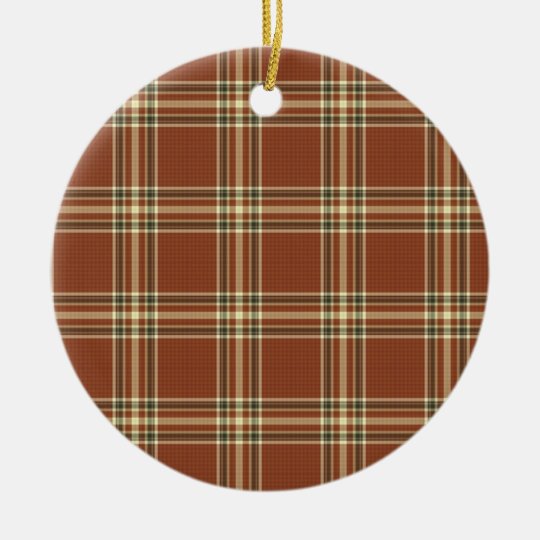 Browntartan-Verzierung Rundes Keramik Ornament