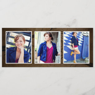 Browntone Triple Foto Abschluss Cards Einladung