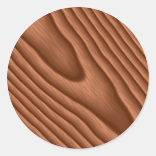 BrownWoodgrain gemasert Runder Aufkleber