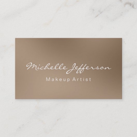 Browny Makeup Artist Script Business Card Visitenkarte (Vorderseite)