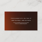 Browny Orange Red Monogram Einmalige Visitenkarte (Rückseite)