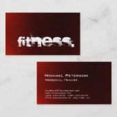 Browny Red Personal Trainer Fitness Business Card Visitenkarte (Vorne/Hinten)