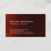 Browny Red Personal Trainer Fitness Business Card Visitenkarte (Rückseite)