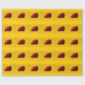 Browny Red Yellow Sitzen Buffalo Wrap Paper Geschenkpapier (Flach)