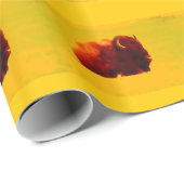 Browny Red Yellow Sitzen Buffalo Wrap Paper Geschenkpapier (Rolleneckpunkt)