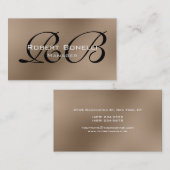 Browny Schwarz-weiß Monogram Manager Business Card Visitenkarte (Vorne/Hinten)