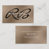 Browny Schwarz-weiß Monogram Manager Business Card Visitenkarte (Vorne/Hinten)