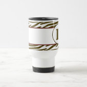 Brownzebra-Druck-Monogramm-Tasse Reisebecher (Mittel)