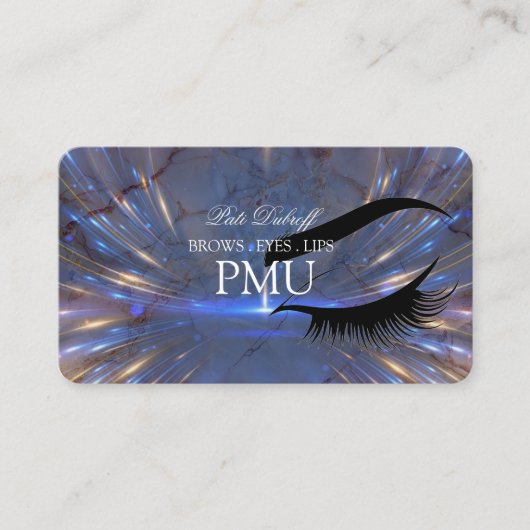 Brows Aftercare Blue PMU Microblading Henna Salon Visitenkarte (Vorderseite)