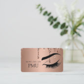 Brows Aftercare Blue PMU Microblading Henna Salon Visitenkarte (Stehend Vorderseite)