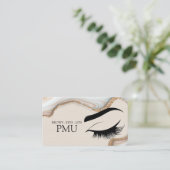 Brows Aftercare Blue PMU Microblading Henna Salon Visitenkarte (Stehend Vorderseite)